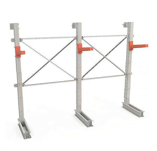 Складской консольный односторонний стеллаж для склада 2500x3000x750 (3 консоли)