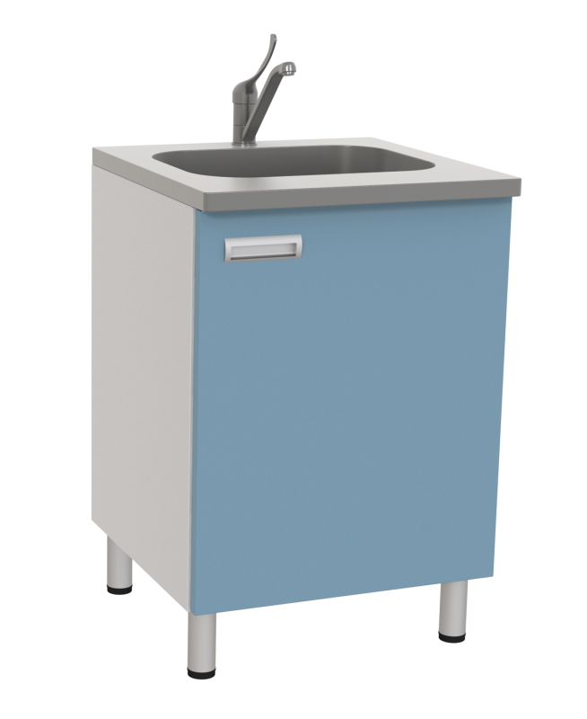 Стол лабораторный с мойкой и дверью СЛ-02-«МСК» (код СЛ-02-208)