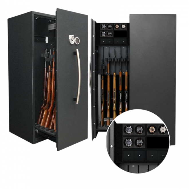 Взломозащищенный сейф Armando G Gladiator Guns Edition черная шагрень